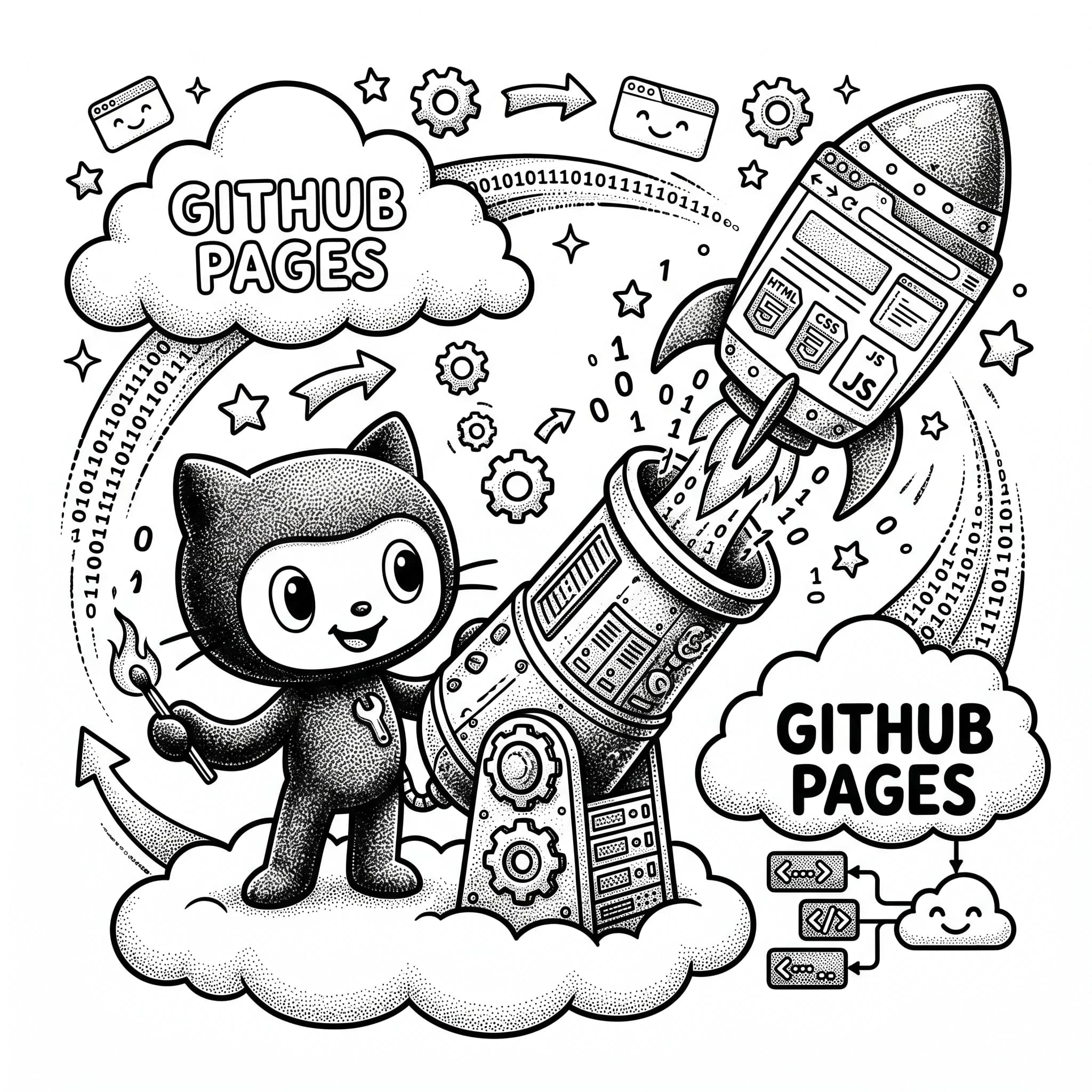 GitHub Cat Firing Cannon Code to GitHub Pages